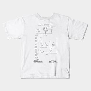 Electric Railway Controlling System Vintage Patent Hand Drawing Kids T-Shirt